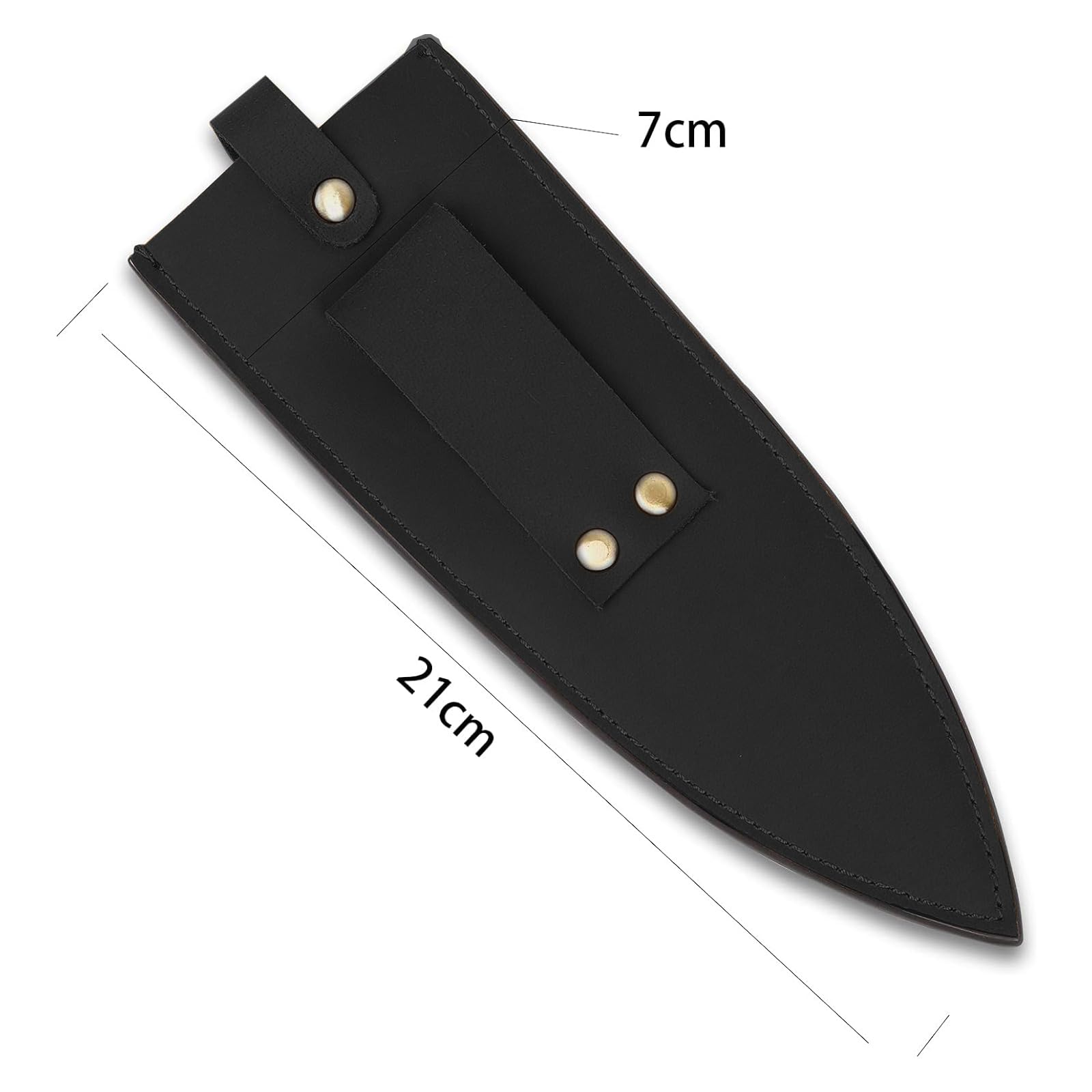 Protector rectangular de cuero Qchengsan para cuchillo ancho, duradero para uso diario.