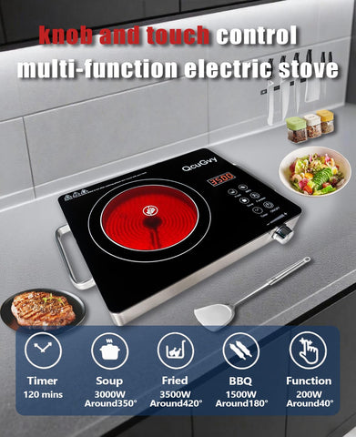 QcuGvy ajuste de calor, rango de 200 a 3500 W para varias recetas.