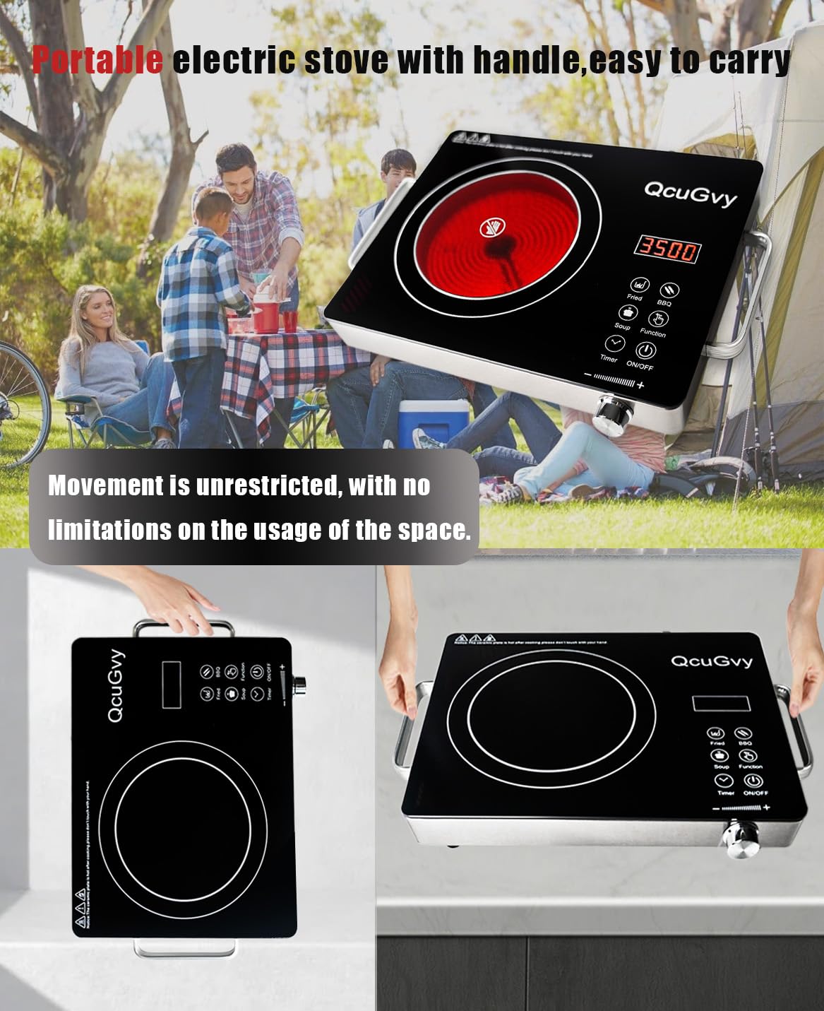 QcuGvy temporizador de 3 horas, cocina con control y tranquilidad.