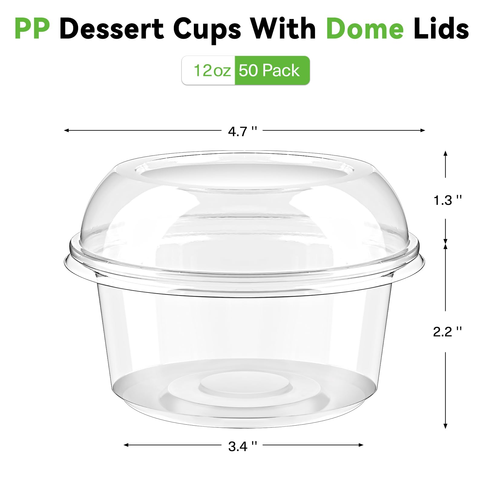 Copa plástica Qeirudu clara 12oz para parfaits y presentaciones limpias.