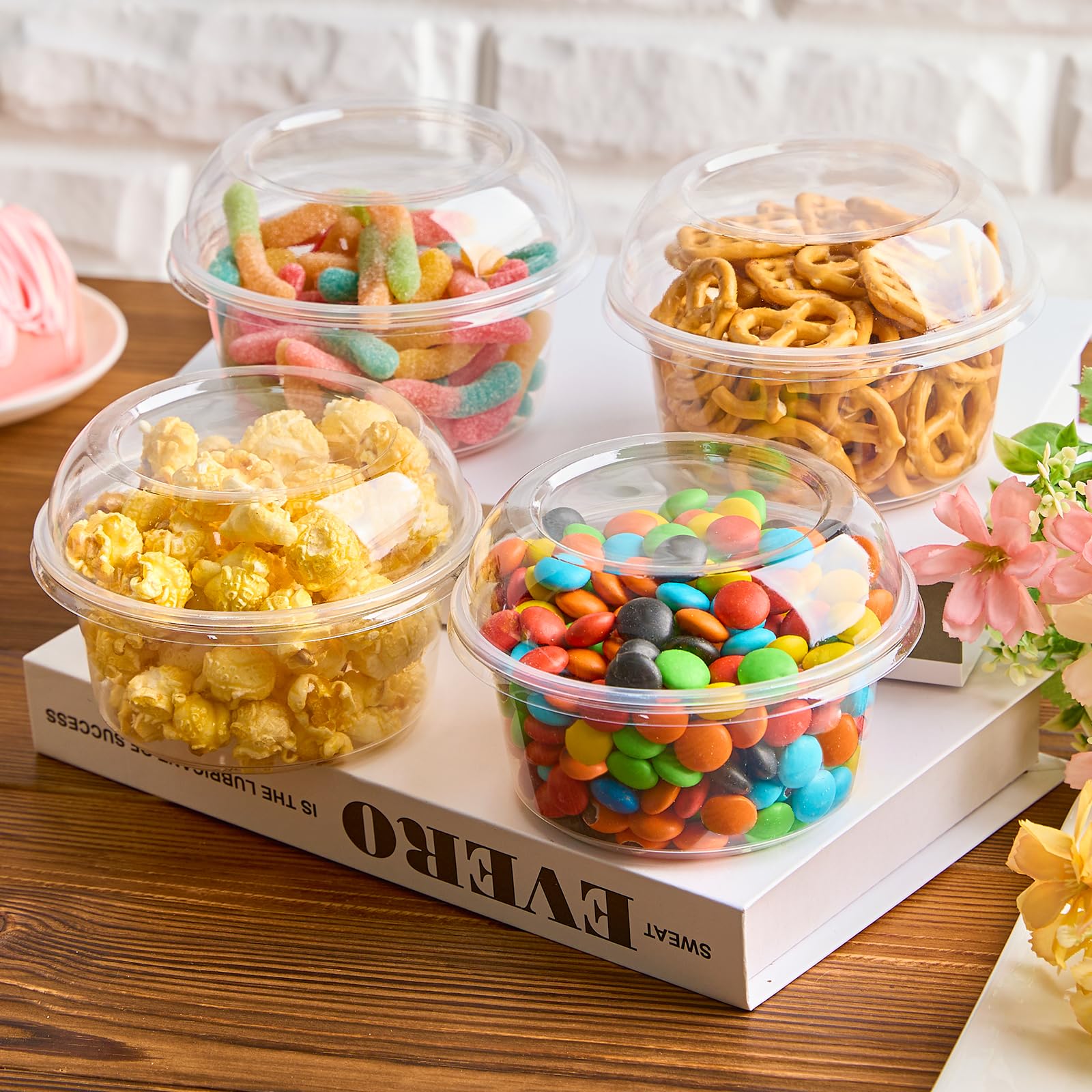 Copas postre libres de BPA Qeirudu para almacenamiento en refrigerador.
