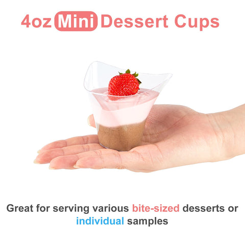 Vasos de Qeirudu para postres en buffets y eventos.