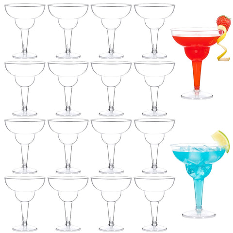 Vaso Margarita plástico Qeirudu 12 oz claro, ideal para cócteles sin roturas en fiestas.