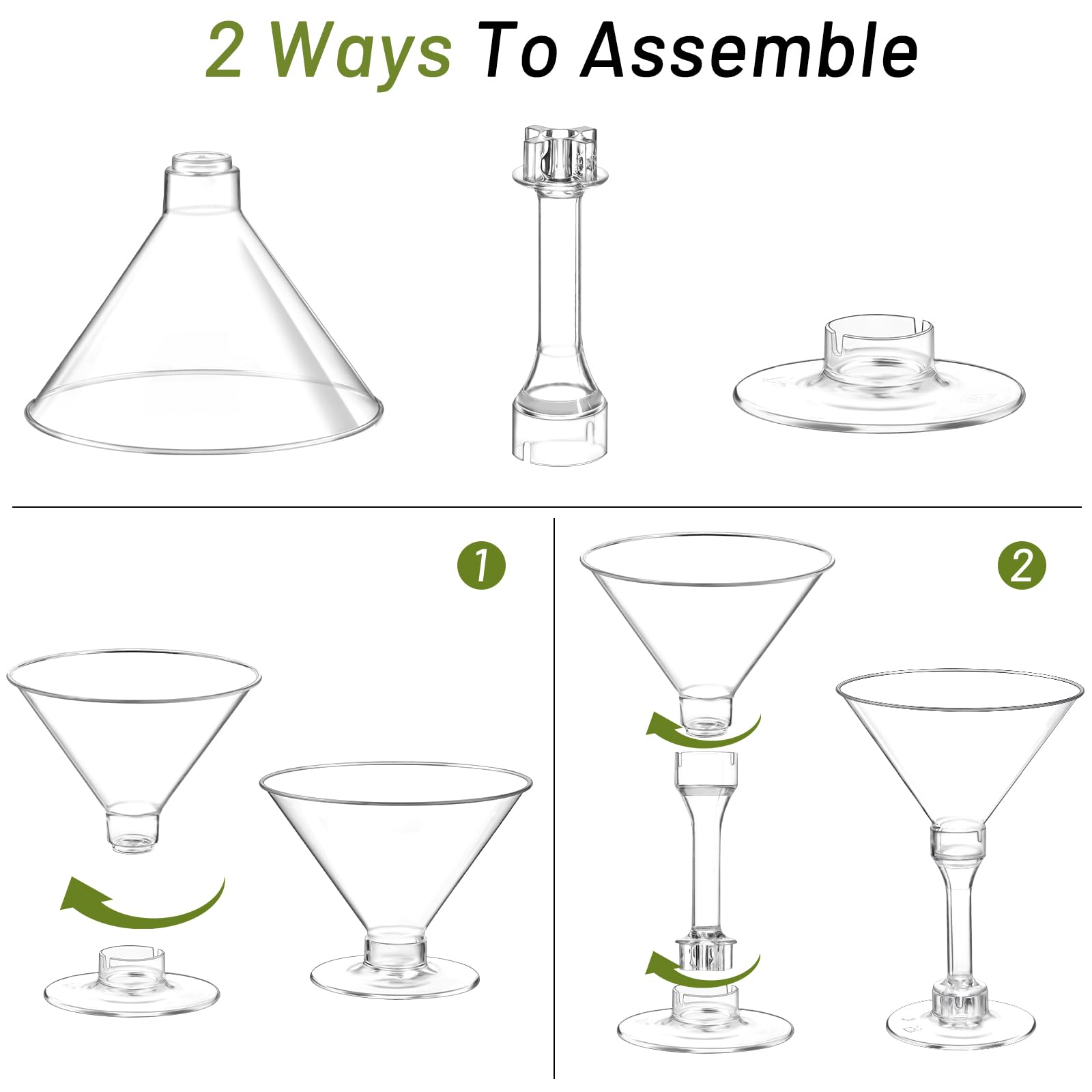 Vasos QEIRUDU apilables para ahorrar espacio en almacenamiento
