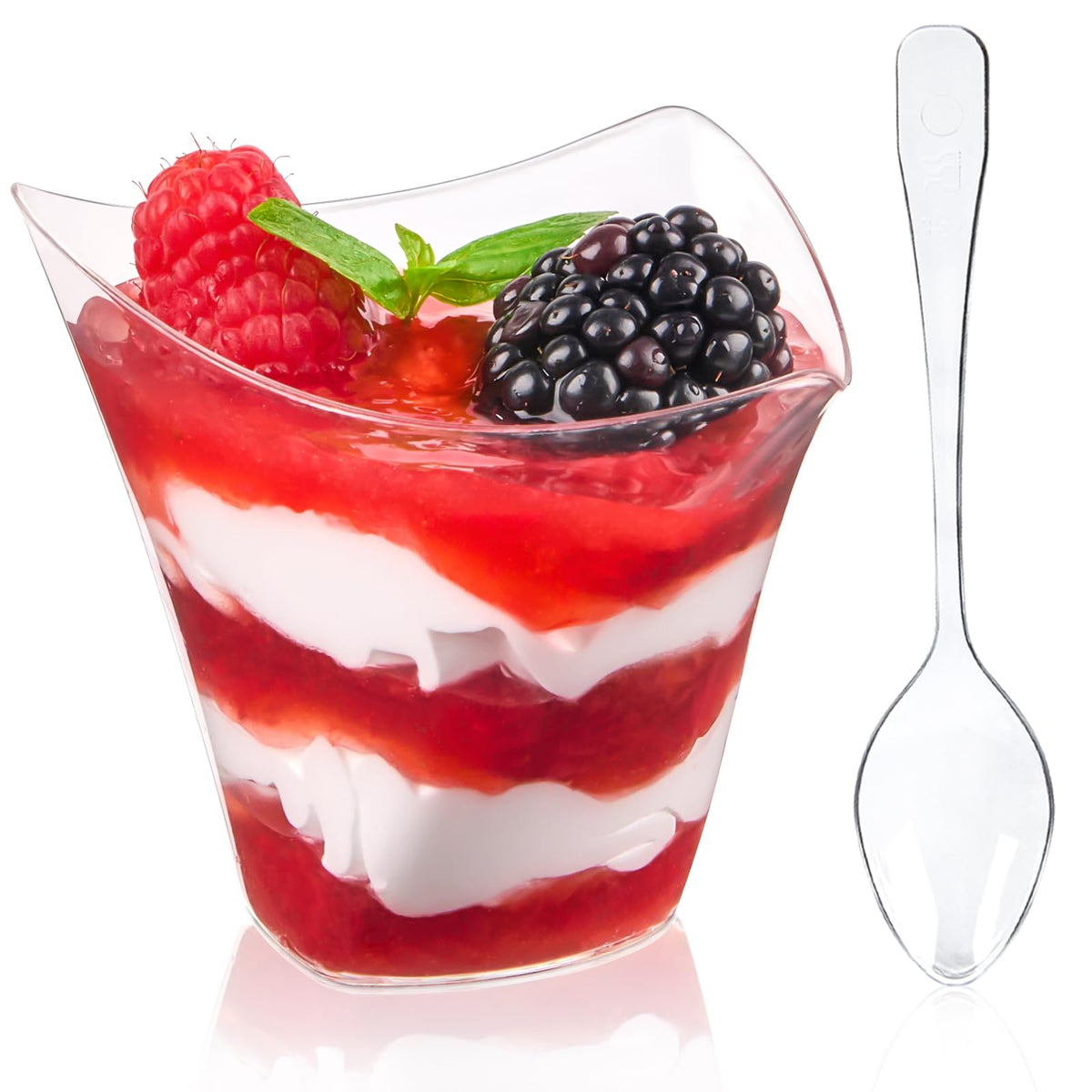 Vasos postre triangulares de Qeirudu, ideales para porciones de 4 oz.