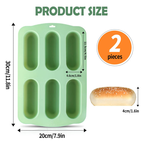 QELEG molde silicona con seis cavidades para magdalenas y mini postres.