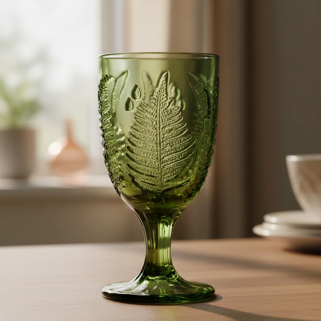 QELVIO conjunto de cuatro copas verdes, regalo ideal para casa.