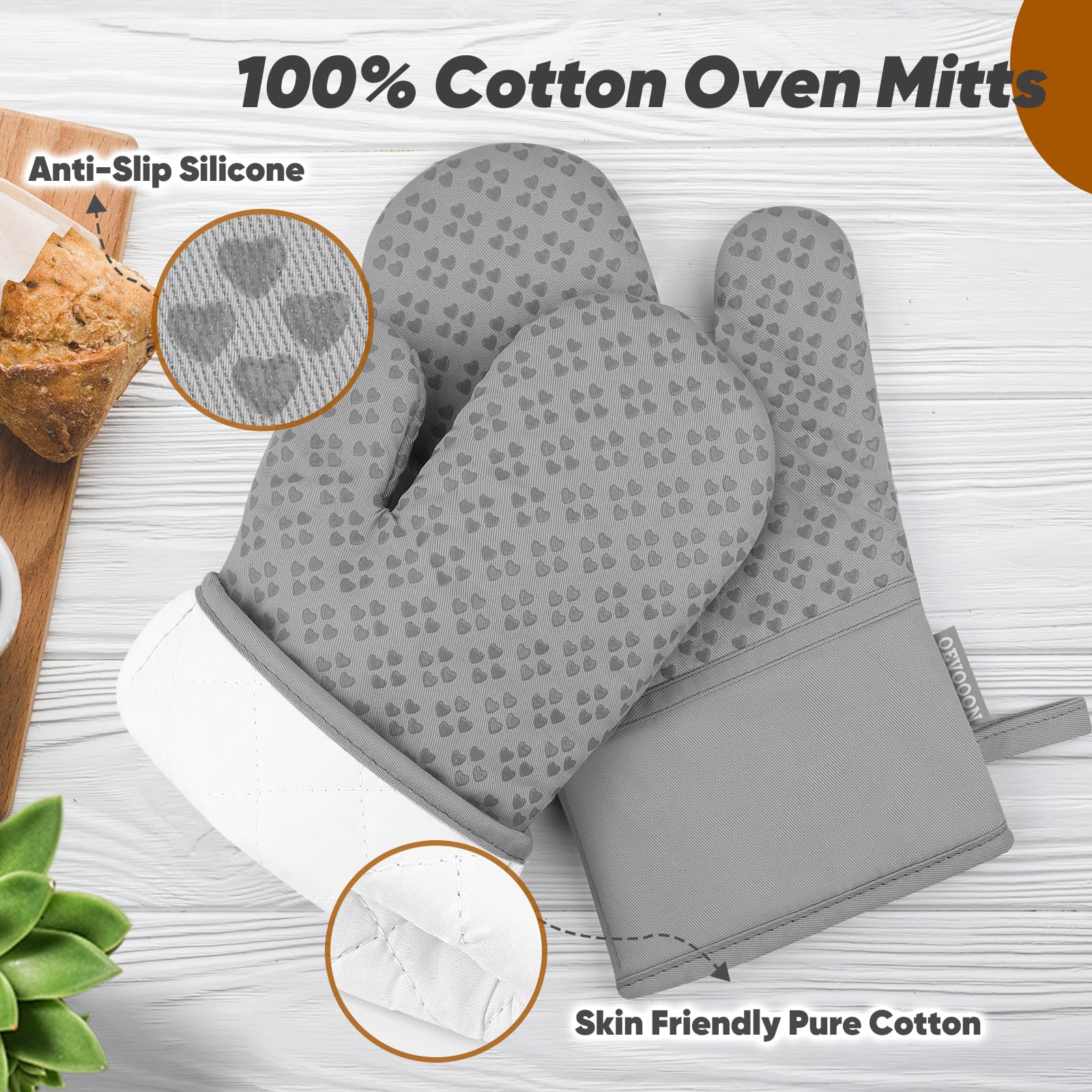 Guantes Qevooon resisten calor hasta 500 ℉ para manejar bandejas