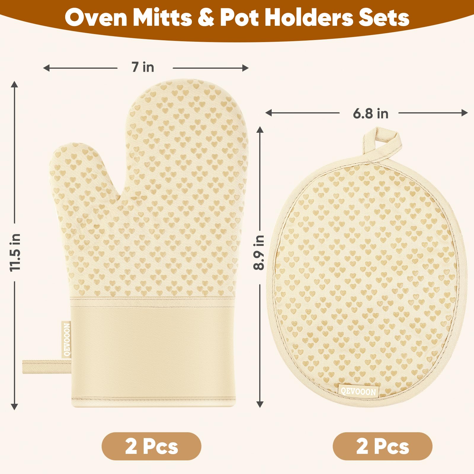 Guantes para horno Qevooon de silicona, resistentes al calor para mover ollas con seguridad.