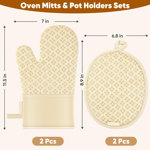 Guantes para horno Qevooon de silicona, resistentes al calor para mover ollas con seguridad.