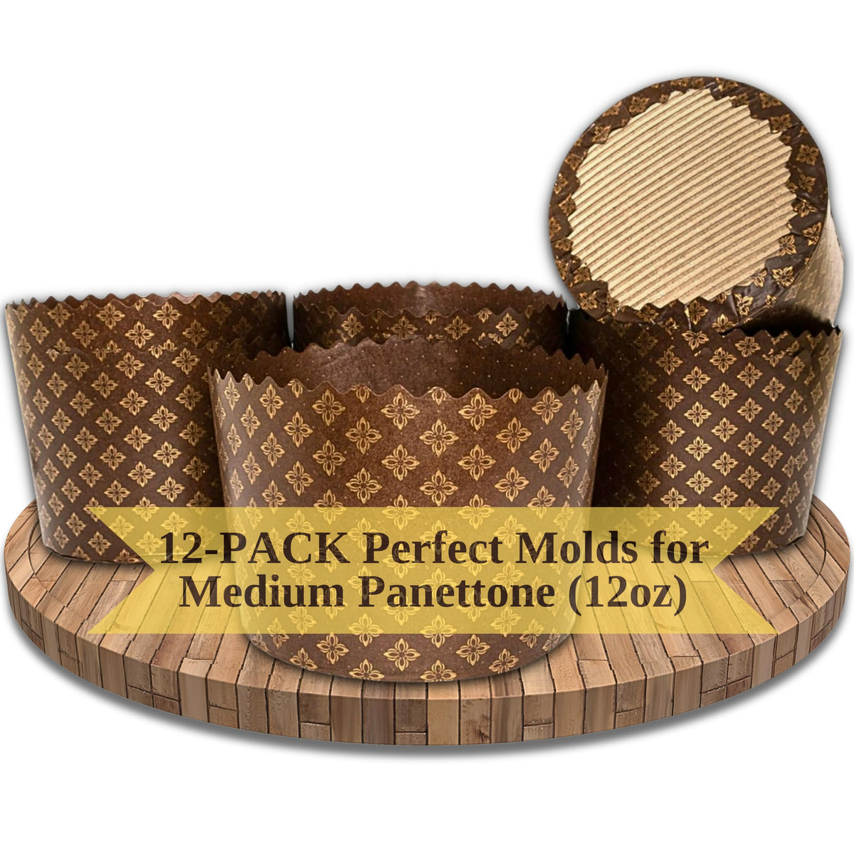 QG group molde de papel para panettone, 12 piezas, horneado uniforme