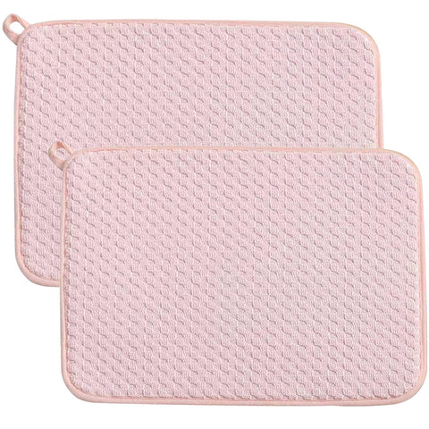 QGWJEKUI: almohadilla rosa para secar platos en encimera, tamaño 20x15 pulgadas