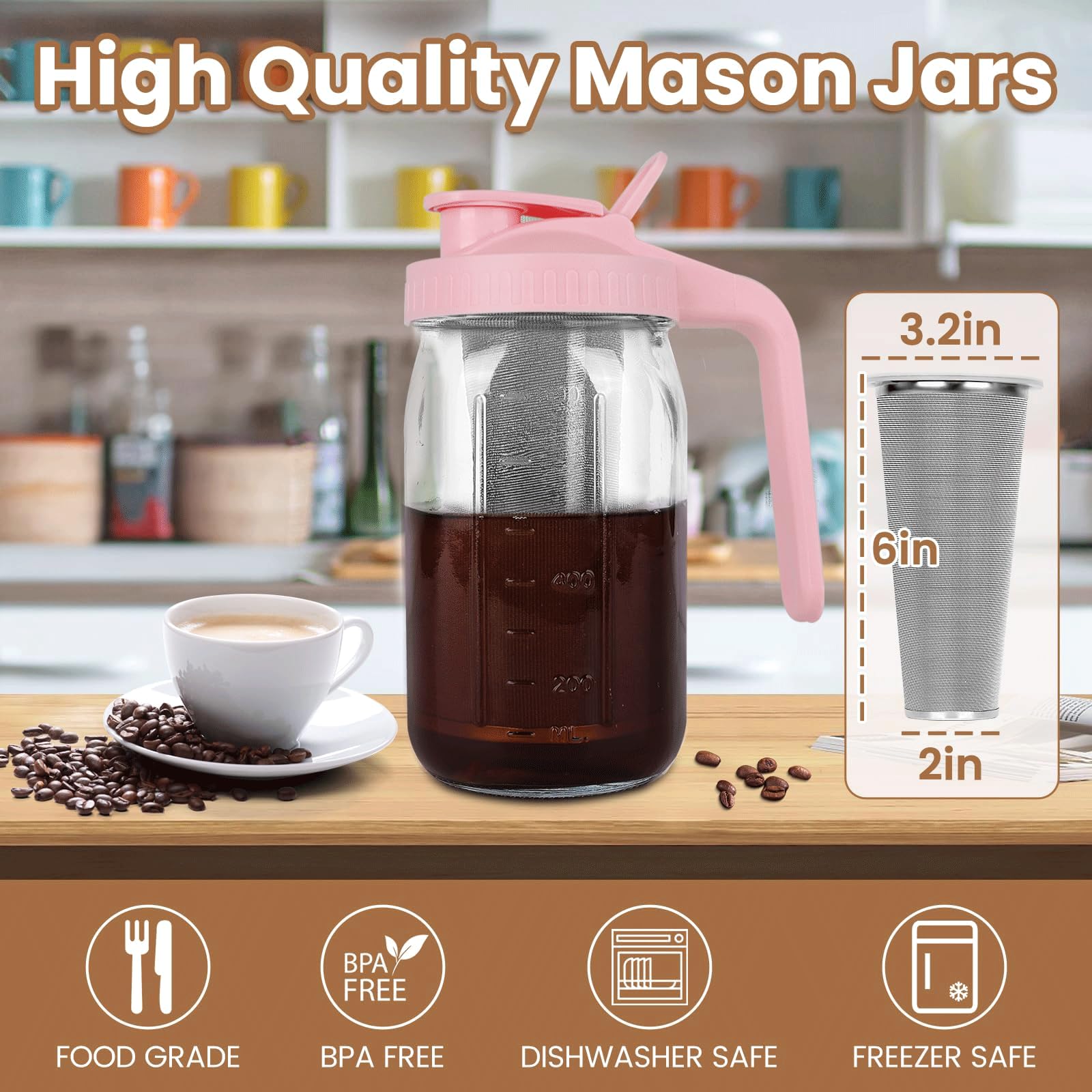 Frasco QHH con asa robusta para transportar con comodidad