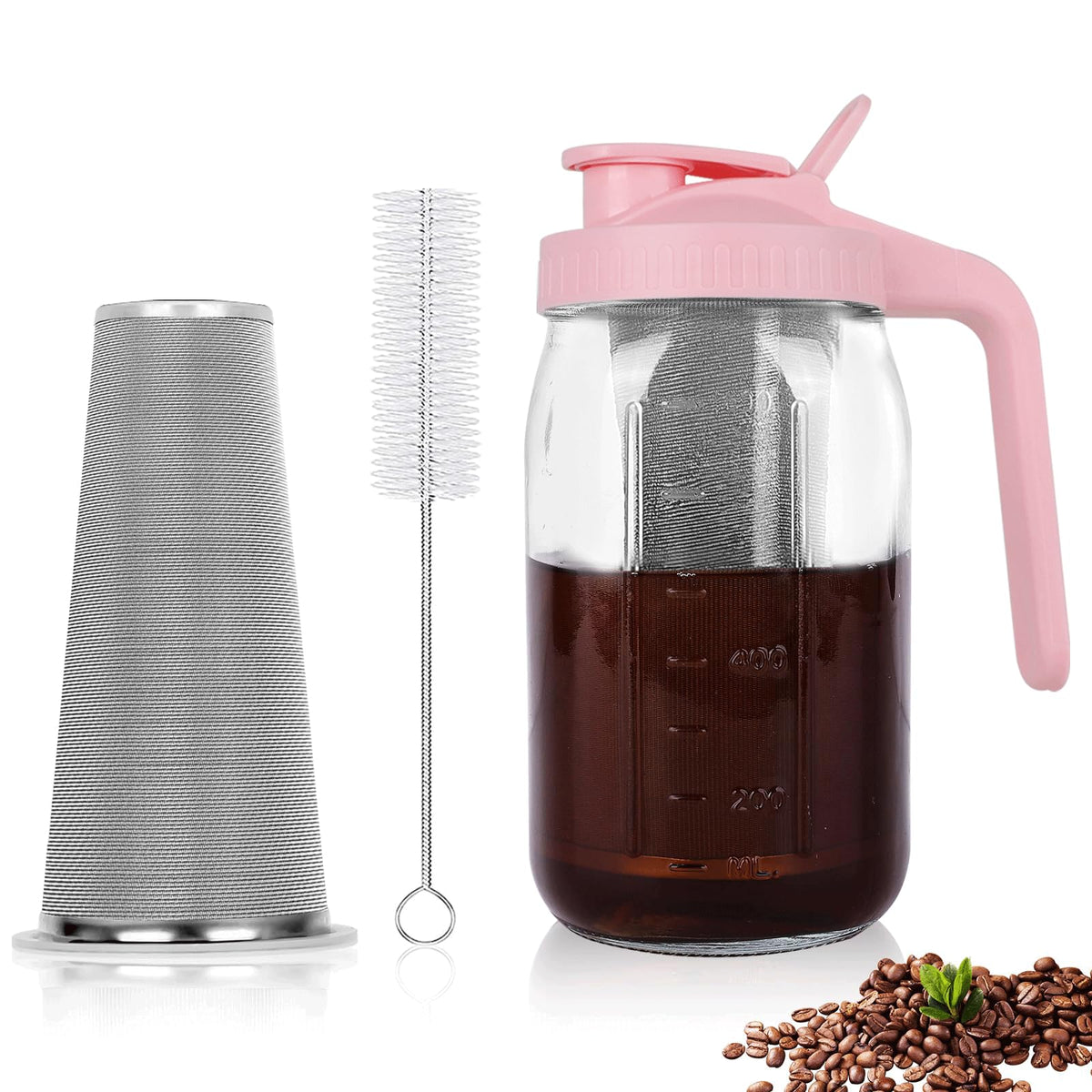 Frasco QHH Cold Brew con pico de vertido para servir café frío sin goteos