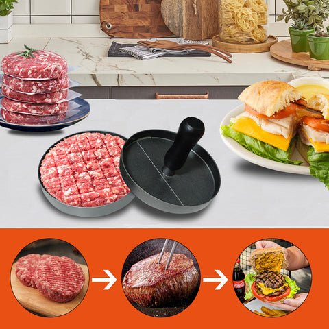 QHH prensa hamburguesa para KitchenAid, forma perfecta para hamburguesas.