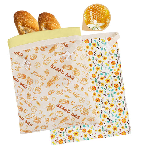 Bolsas de pan QHMCHLDZ con cera de abejas y cierre elegante para conservar pan casero.