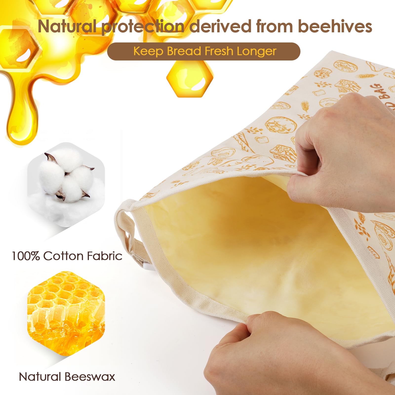 Bolsas de pan ecológicas QHMCHLDZ aptas para congelar y refrigerar.