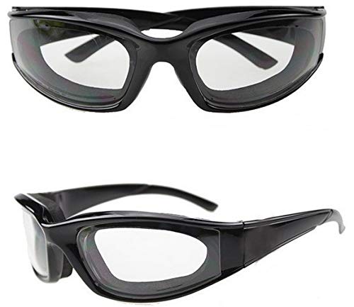 Gafas con diseño curvo para cebolla ofrecen protección ocular durante el picado.