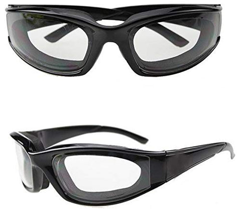 Gafas con diseño curvo para cebolla ofrecen protección ocular durante el picado.