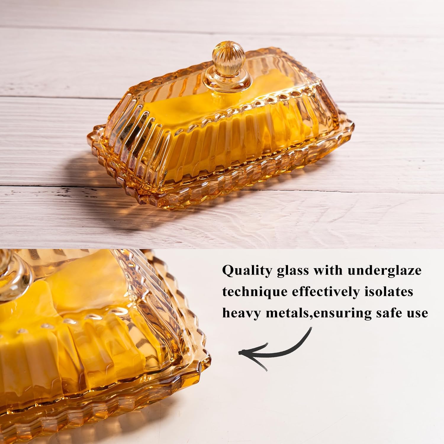 Uso versátil para dulces y quesos con la mantequera de cristal QIANCHANG