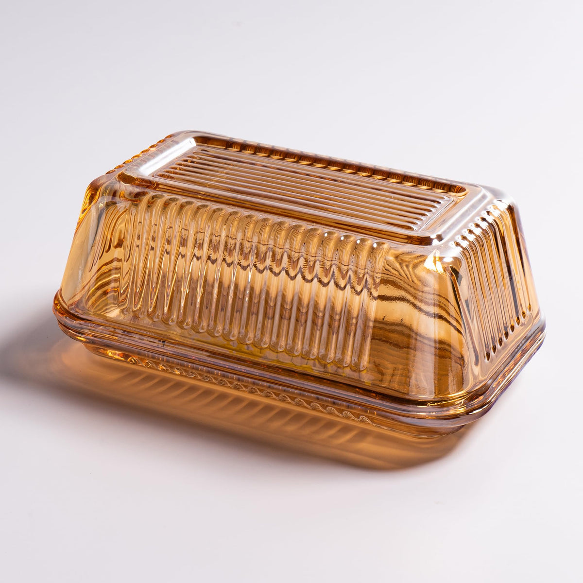 QIANCHANG mantequilla de vidrio champagne con tapa para mantenerla fresca