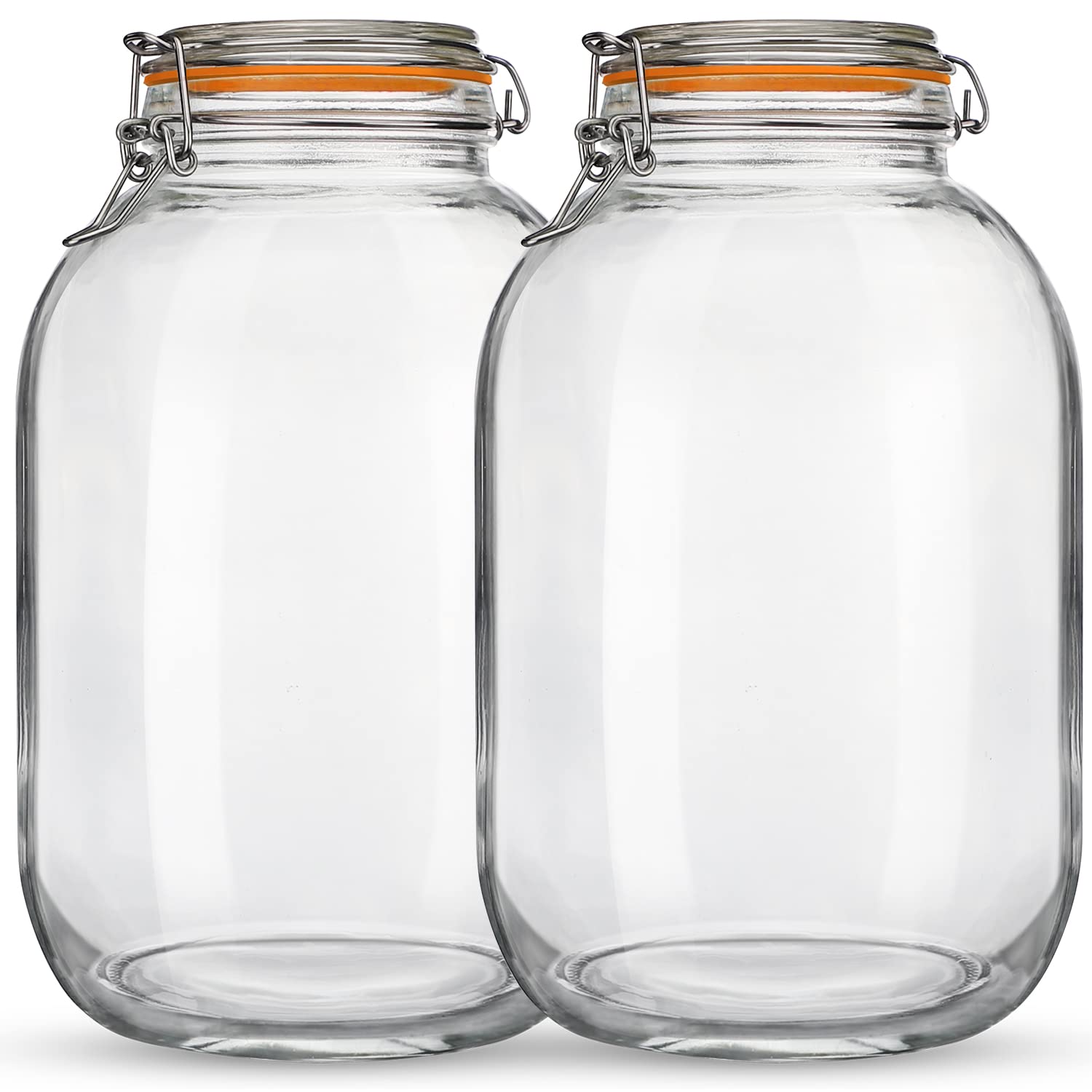 Qianfenie botes de cristal con tapas herméticas y boca ancha para almacenamiento seguro