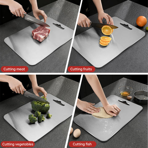 Qianying tabla titanio 18x12 doble cara, superficie grande para preparar comidas