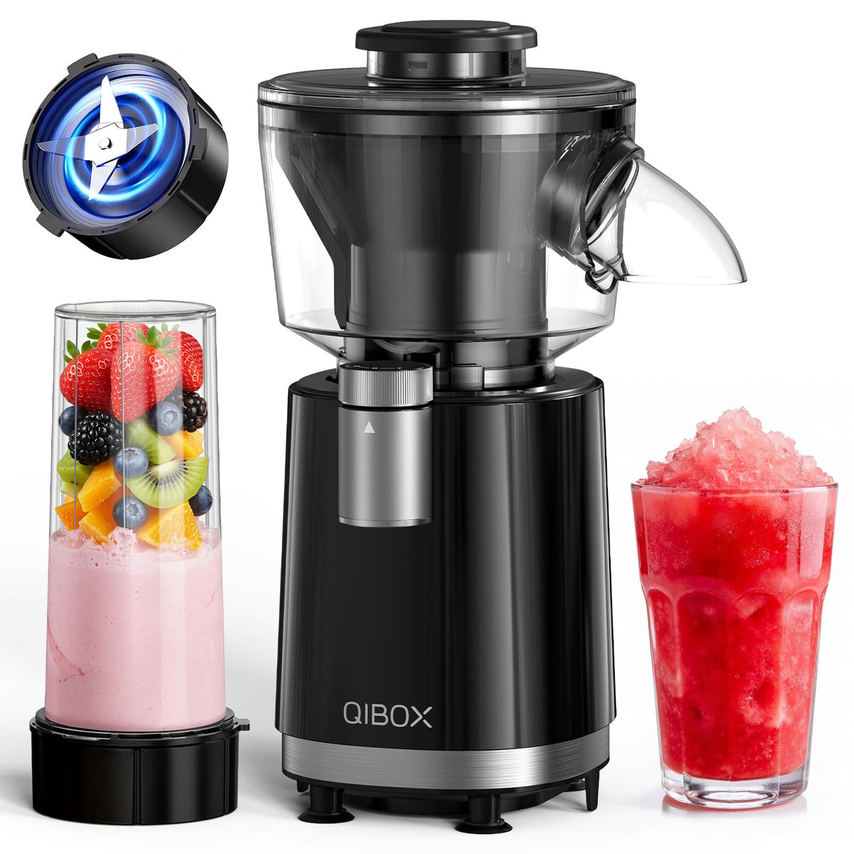 QIBOX máquina de nieve raspada con motor 700W para postres en casa.