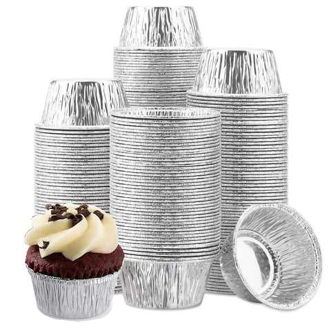 Qicfrk pack de 150 ramequines de aluminio 4 onzas para catering
