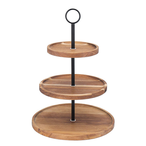 Base central de la torre QIELSER en madera para dulces en eventos