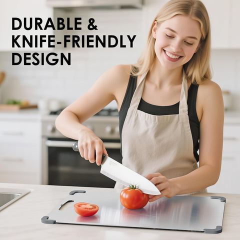 Diseño ligero y moderno de la tabla titanio QikFas para cocinas.