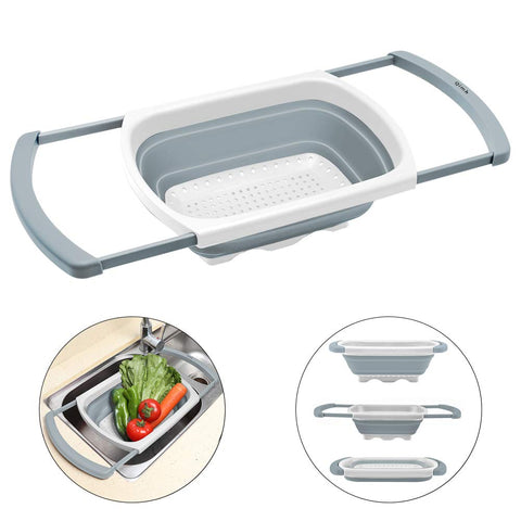 QiMH colador plegable de gran capacidad para seis cuartos de pasta y verduras