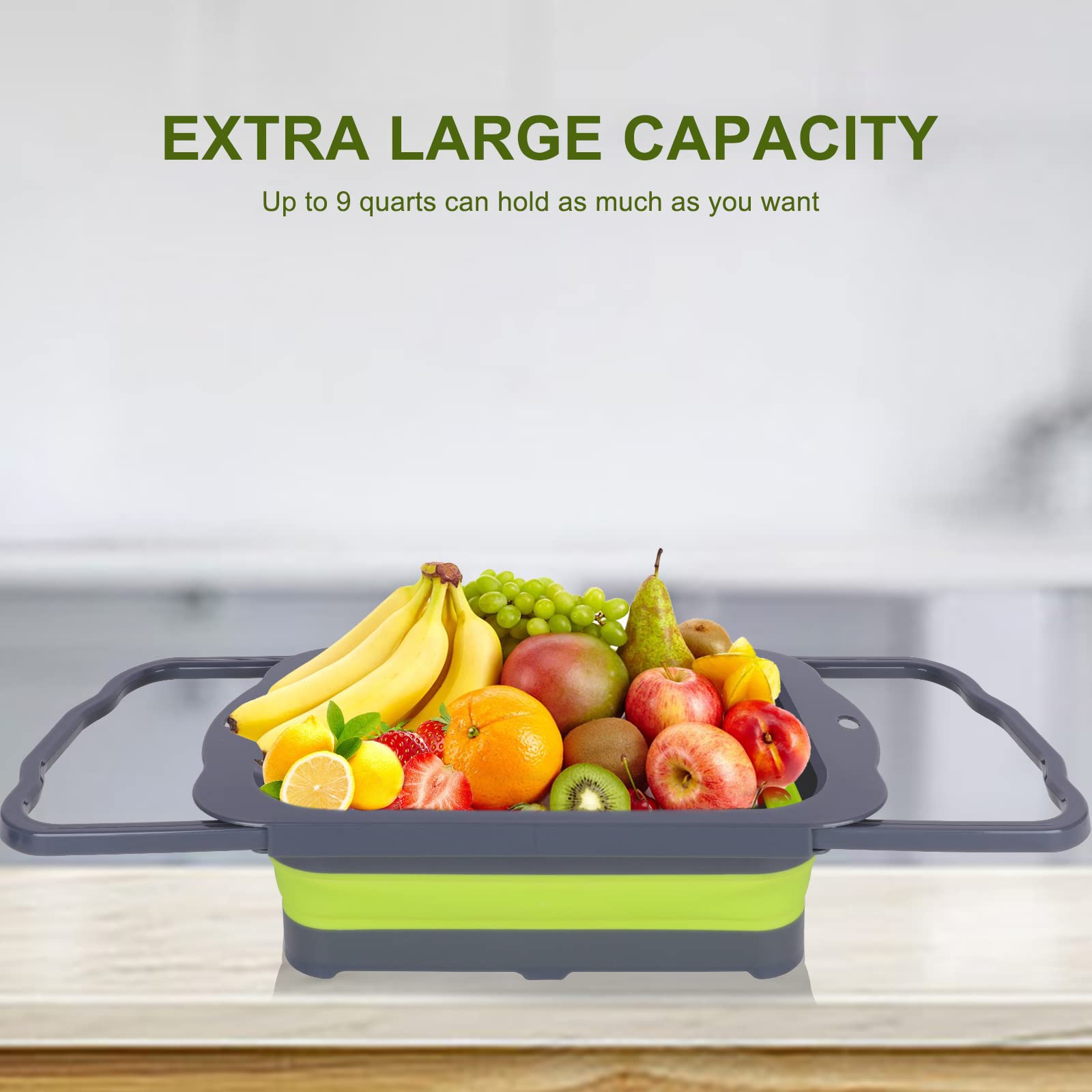 QiMH colador plegable uso multiusos para hortalizas y fruta