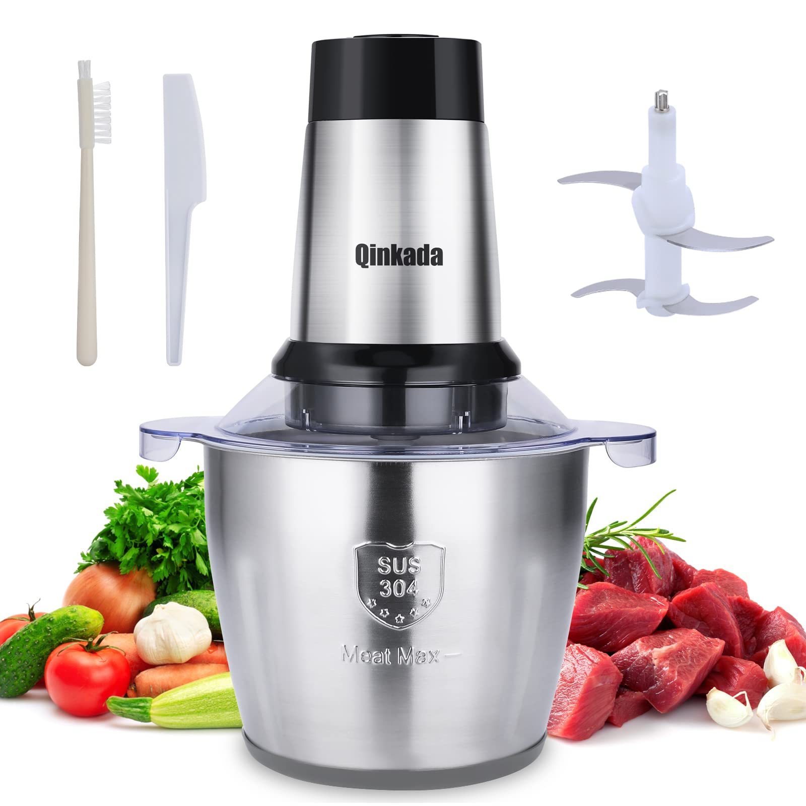 Qinkada procesadora de alimentos 500W para batir y picar rápido.