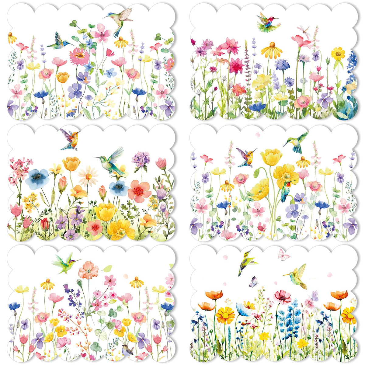 Manteles individuales Qinyoung con arreglo floral acuarela para mesa, color y estilo.