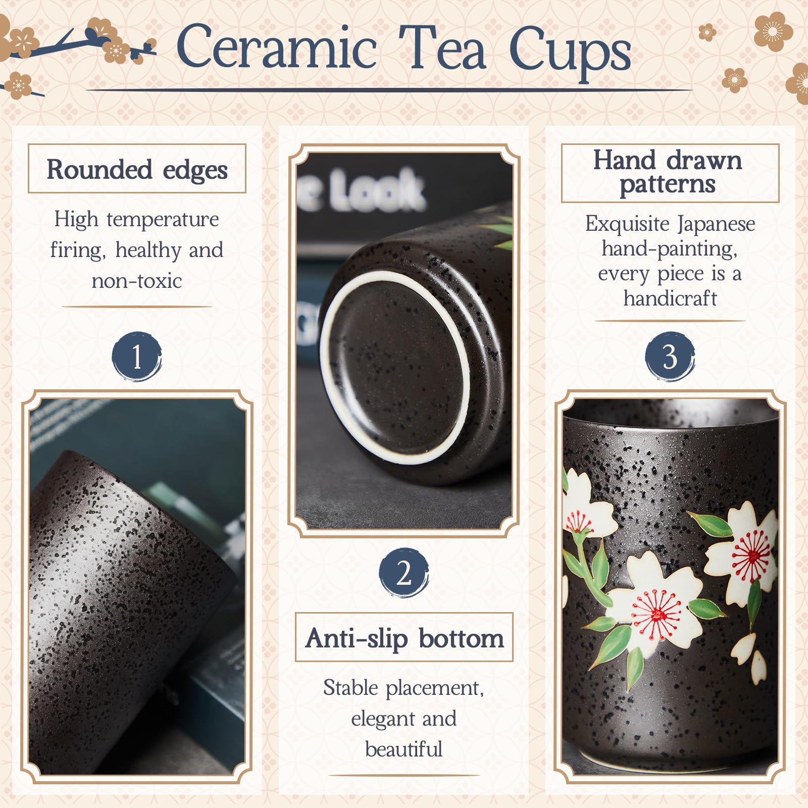 Tazas de cerámica Qinyoung blanco y negro para uso diario.