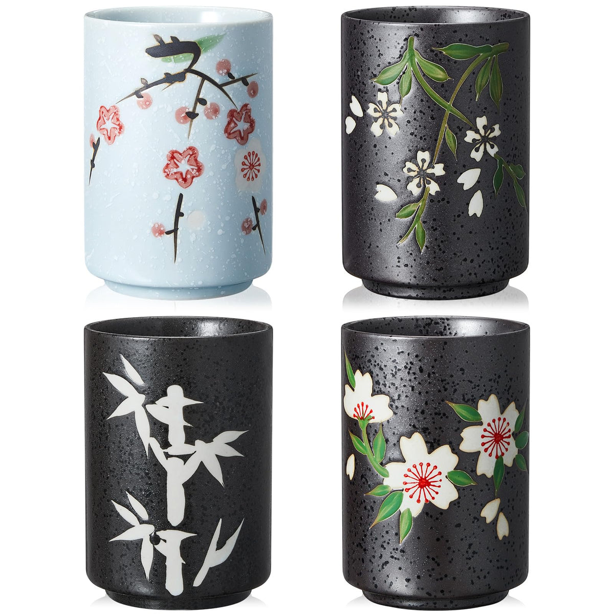 Tazas de té japonesas Qinyoung 10 oz sin asas, prácticas para té y café.