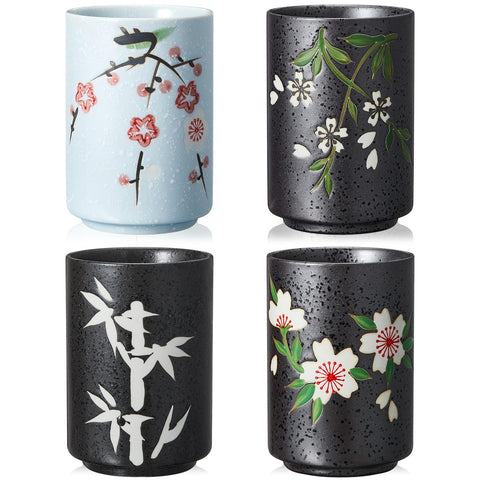Tazas de té japonesas Qinyoung 10 oz sin asas, prácticas para té y café.