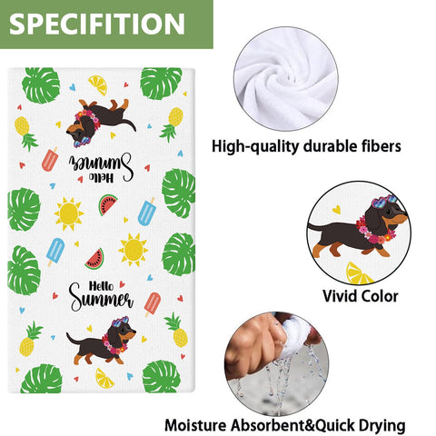 QIONG MENG toallas de cocina navideñas con dachshund para decoración festiva