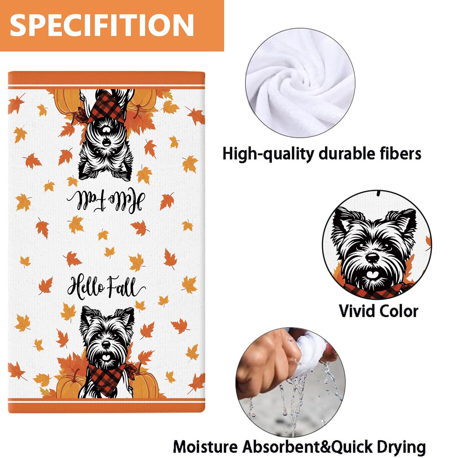 Toallas QIONG MENG Yorkie textura suave para manos delicadas y uso diario