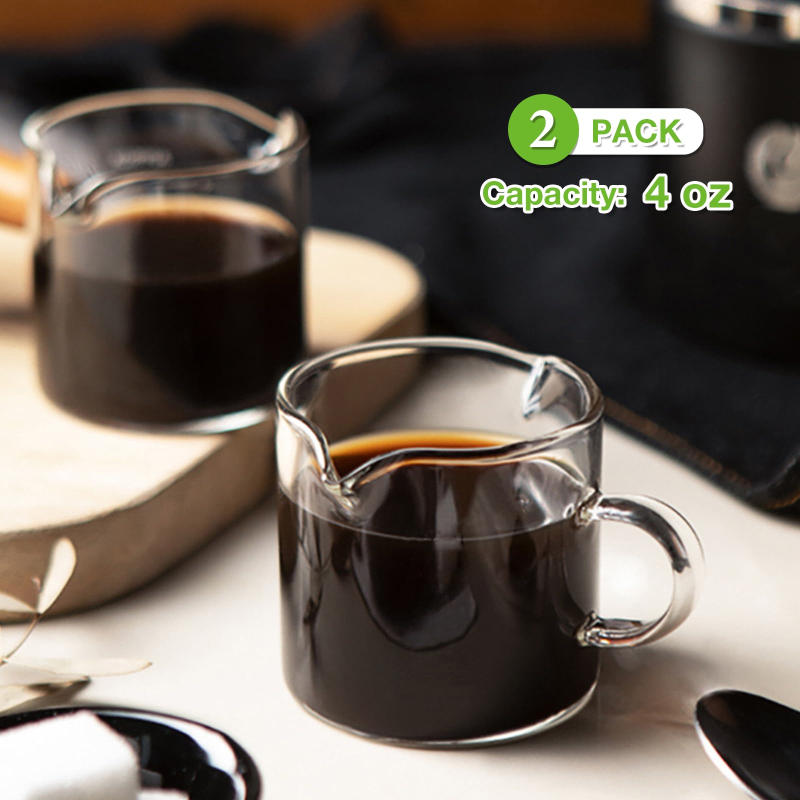 Qipecedm tazas espresso con doble pico para verter con precisión