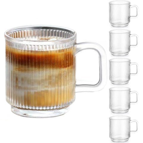 Qipecedm: juego de tazas de café con asa, 12 oz, para uso diario.
