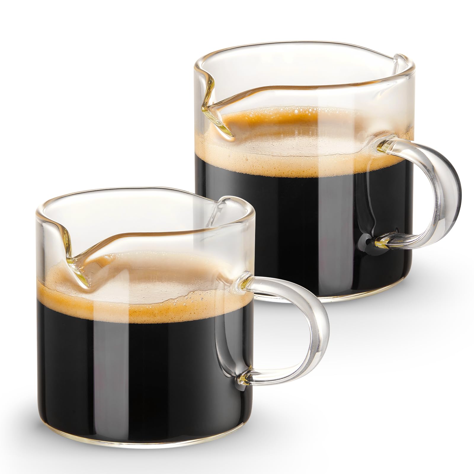 Qipecedm tazas espresso dobles de 4 oz con asa para porciones perfectas sin goteo