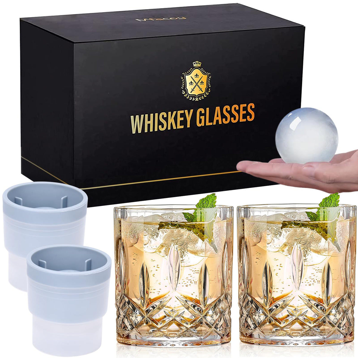 Vaso Qipecedm para whisky estilo antiguo, cristal claro.