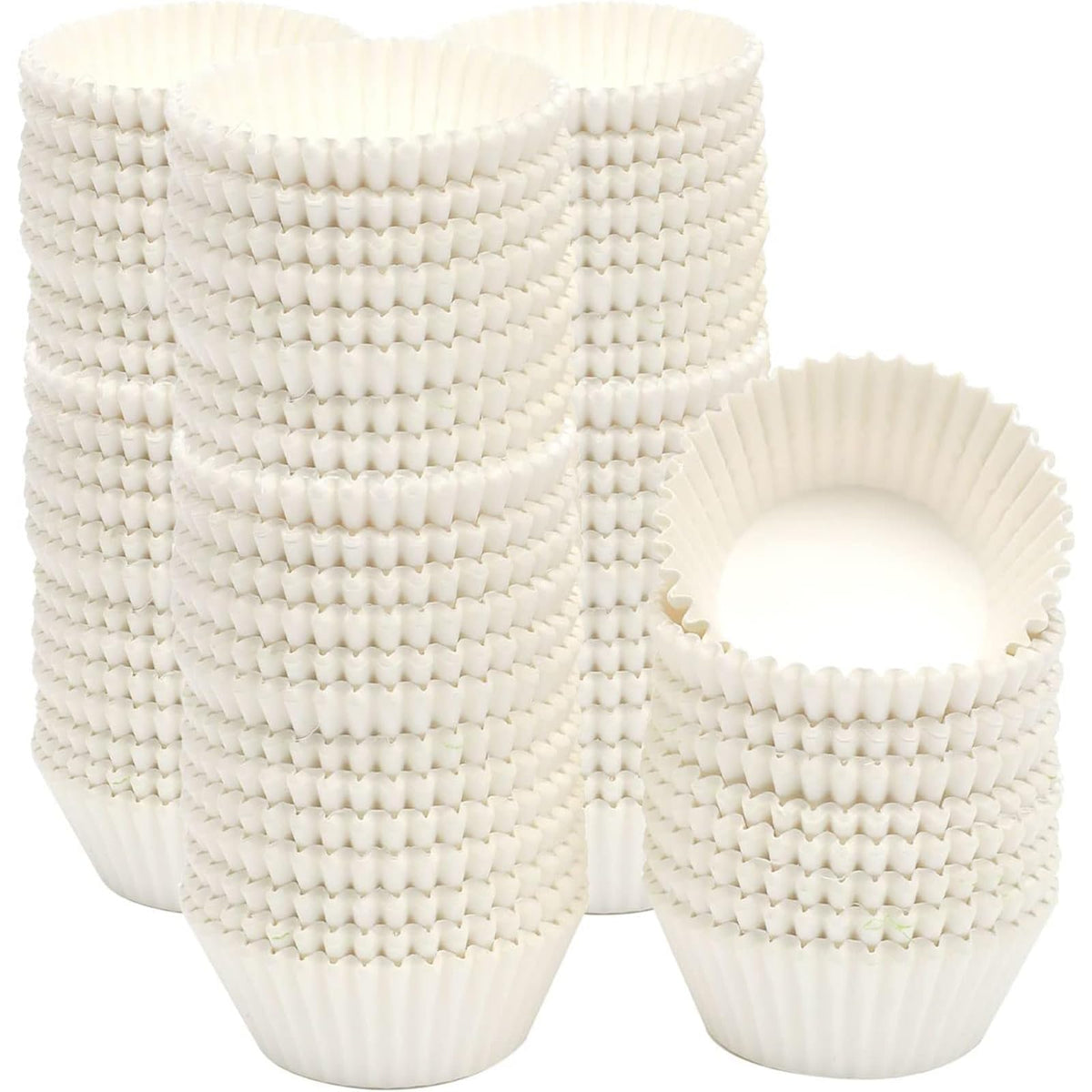 qiqee forros blancos para cupcakes, lote de 1000, sin olor, aptos para hornear