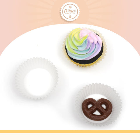 qiqee forros blancos para cupcakes, diámetro superior 7 cm