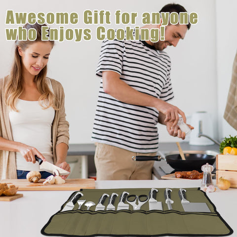 QIQU Bolsa Army Green, cierre ajustable, sujeción estable durante el transporte