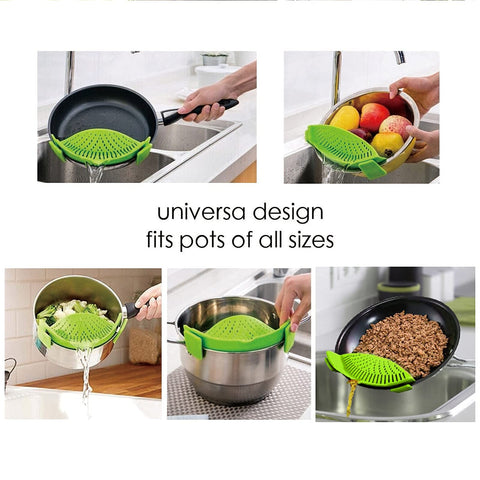Qiunizadila clip-escurridor universal, compatible con diversas ollas y cuencos.