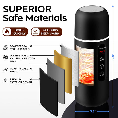 Seguridad con apagado automatico y proteccion contra sobrecalentamiento.