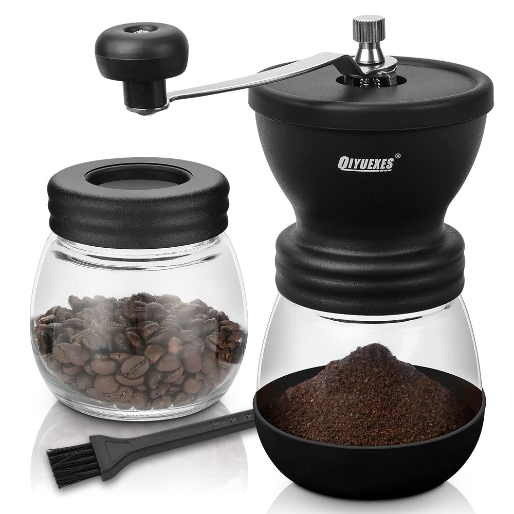 Molinillo de café manual QIYUEXES con 48 ajustes para espresso y vertido.